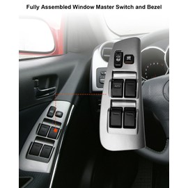 Fully Assembled Window Master Switch and Bezel Driver Side Fit for Toyota Matrix and Pontiac Vibe 2003-2008 Replace 84820AA070, Front Left Door Lock Master Power Window Button Trim Panel and Switch