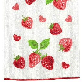Cozy Company 501834 Nylon Body Towel, 9.8 x 39.4 inches (25 x 100 cm), Strawberry, White