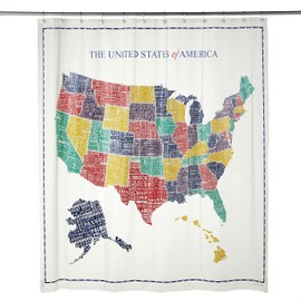 SKL Home by Saturday Knight Ltd. USA Map Shower Curtain, Multi