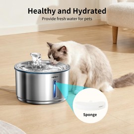 NPET Upgraded Design 8 Pack Replacement Filters for WF050/WF100 Cat Fountain and WF210 Stainless Steel Pet Water Dispenser