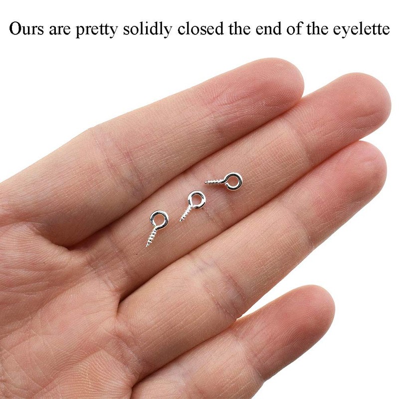 Binzzo 1/3 Inch Small Screw Eyes Solidly Closed Eyelet Threads