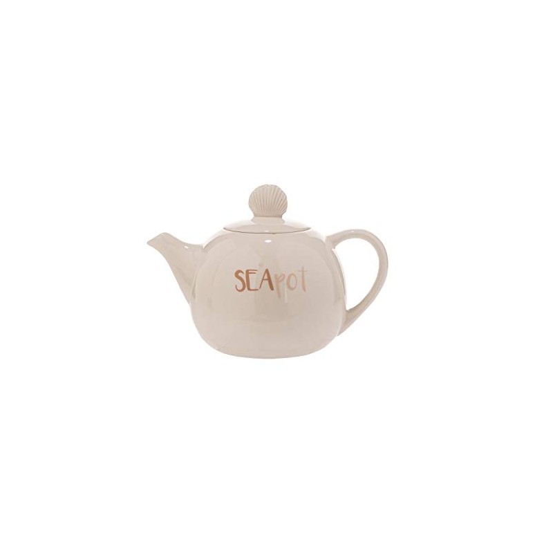 Beachcombers 8.25" Ceramic Seapot / Teapot Off-White