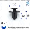 VVO Fasteners- Black Plastic Engine Bay Shield Clips for Nissan