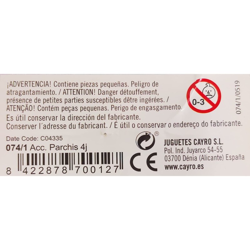 Cayro Ludo Accessories 4 Players Game