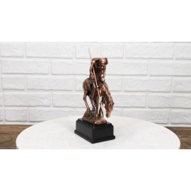 End of The Trail Weary Tribal Warrior Figurine Electroplated Bronze Resin 5.5"H