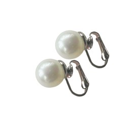 925 Silver Clip On Earrings with Shell Beads - Extremely Comfortable and Elegant for Any Occasion, Created Pearl Sterling Silver, Pearl