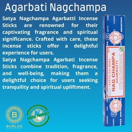 Satya Nag Champa Incense Sticks| 3 Packs of 15g Each with Incense Stick Holder, for Relaxation, Meditation, Yoga and Healing
