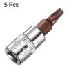 HARFINGTON 5pcs T25 Torx Bit Socket 1/4" Square Drive Star