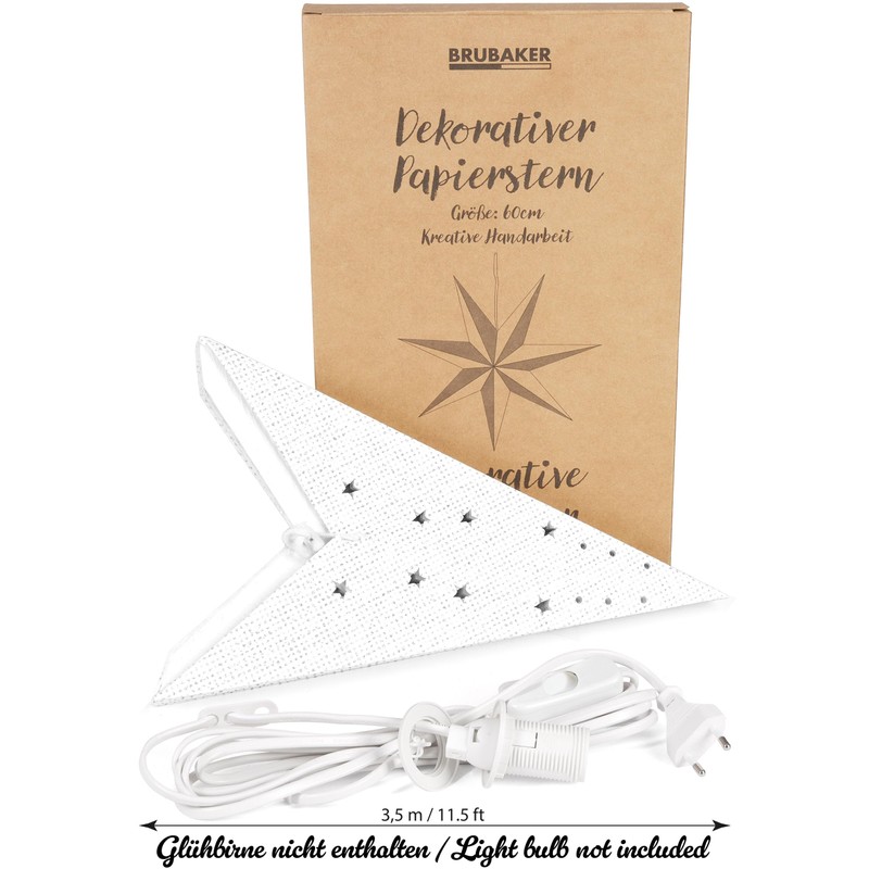 BRUBAKER Christmas Star for Hanging with E14 Socket - 60