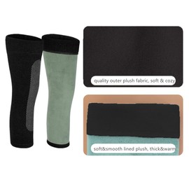 HKSICHENGKEJI Winter Thick Thermal Knee Braces Leg Warmers Knee Warmer Support Men Women Breathable Knee Pads Leg Sleeves for Ski Cycling