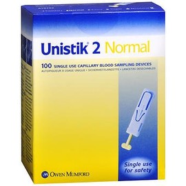 Owen Mumford Unistik 2 Normal Capillary Blood Sampling Devices - 100 ct, Pack of 2