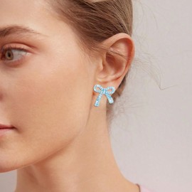 Bow Earrings for Women Rhinestone Bow Earrings Teen Girl Gifts Holiday Christmas Gifts Stocking Stuffers for Women