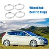 A ABSOPRO 72.6 to 66.1mm Wheel Hub Centric Rings Silver