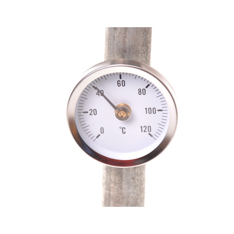 Aqbau® Insertion Thermometer Diameter 63 mm, Bimetal Thermometer 0-120°C -