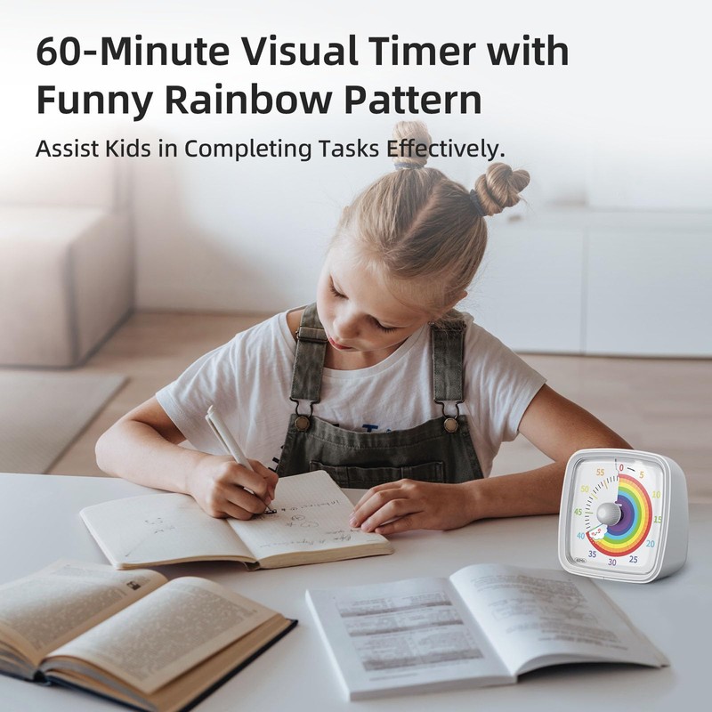 Yunbaoit Visueller Timer mit Nachtlicht, 60 Minuten Countdown Timer, Kinder