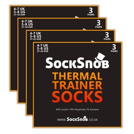 Sock Snob Pack of 12 Women's Short Thermal Socks Breathable Thermal Low Cut Trainer Socks for Winter, Mixing