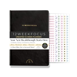 12 Week Focus Planner – High Performance Productivity Planner & Goal Planner | Undated Weekly and Daily Planning System with Habit Tracker | 7x10 Hardcover Project Planner