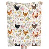 Shishiimo Chicken Flowers Blanket-Chicken Gift for Kids Men Women-Soft Flannel