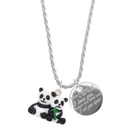 Delight Jewelry Resin Panda Bear Best Friends I Knew You, I Set You Apart Charm Necklace, 20"+3"
