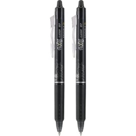 Pilot FriXion Clicker Erasable, Refillable & Retractable Gel Ink Pens, Fine Point, Black Ink, 2-Pack (31460)