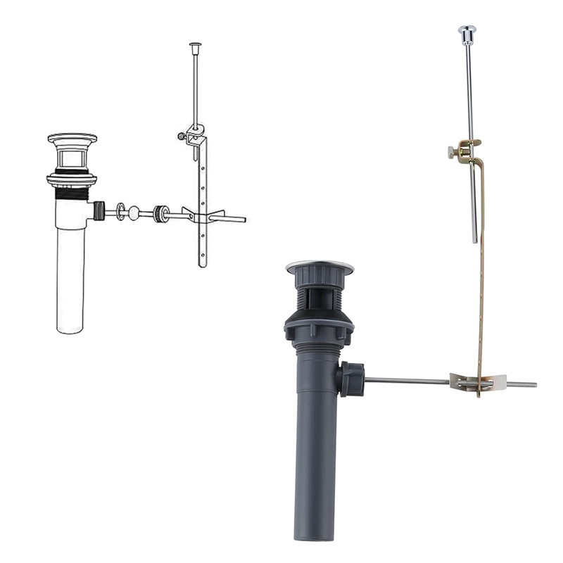Bathroom Sink Drain with Lift Rod, ARCORA Sink Drain with