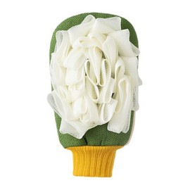 LALAFINA 4pcs Exfoliating Mitt Double-sided Bath Scrubber Premium Loofah Glove for Skin Care Convenient Exfoliation Dead Skin Removal Compact Portable Bath Accessory for Home Use