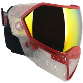 Empire EVS Paintball Mask/Goggle Clear/Red w/PBB Barrel Plug - Fire Mirror Thermal Lens