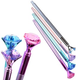 8pcs Kawaii Ballpoint Pen Big Gem Crystal Bling Metallic Ball Pen Gel Ink Pen Student Pens Rollerball Pens For Student Gift Stationery School Office Supplies, 0.5mm Blue Ink