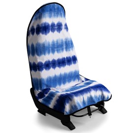 DECKALY Waterproof Sweating Car Seat Cover for Post Gym Workout, Running, Swimming, Beach and Hiking, Universal Fit Non-Slip Bucket Seat Protector for Cars SUV Trucks, Machine Washable (Blue & White)