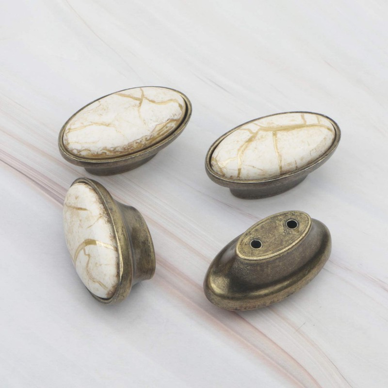 Rowiz 10PCS Vintage Cabinet Knobs Drawer Pulls Small Zinc Alloy