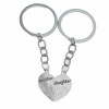 Key Mother and Daughter Heart Key Chain, Silver tone
