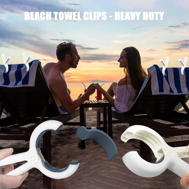Beach Towel Clips for Beach Chairs, 10 Pack Heavy Duty