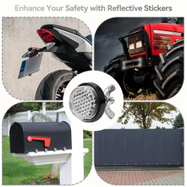 8Pcs Reflector Motorcycle License Plate Bolts and Nuts, 0.98inch Round Reflector Bolts, M5 Nuts Screws, License Plate Fastener Nut for Motorcycle Bicycle Car (White)