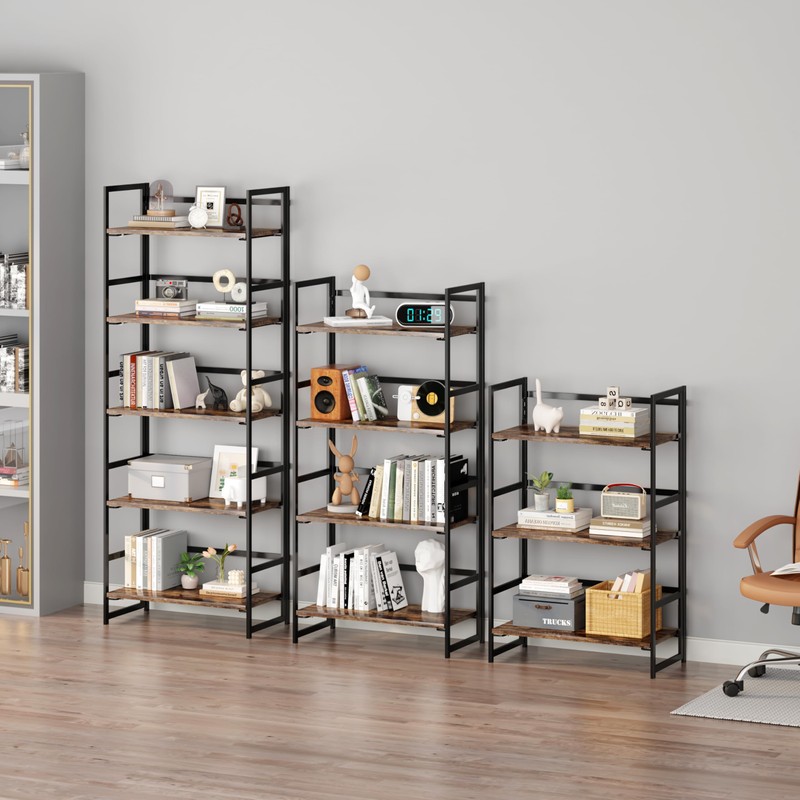 BHG Vintage Multifunctional Folding Bookshelf, No-Assembly Plant Stand Storage Rack
