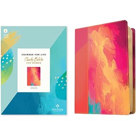 NLT Courage For Life Study Bible for Women, Filament Enabled (LeatherLike, Fierce Pink)