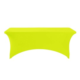 Hezuzo Spandex Table Cover for 6Ft Table Universal Fitted Stretch Tablecloth for Party, Banquet, Wedding and Events-Neon Yellow