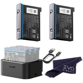Insta360 X3 Battery & Fast Charge Hub Bundle - Includes Fast Charge Hub + 2 Batteries (1800mAh) for Insta360 X3 360 Camera (3 Items)