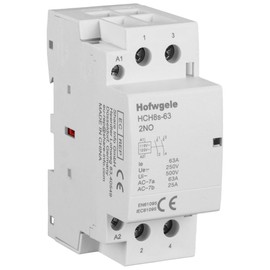 Hofwgele HCH8s-63 Household AC Contactor 63A 2 Pole Two Normally Open 110V/120V Coil Voltage 35 mm DIN Rail Mount