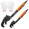 Kakalote 2pcs Pipe Wrench with 1pair Gloves,Self Adjusting Wrench Plumbing