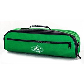 Sky Brand New C Flute Hard Case Cover w Side Pocket/Handle/Strap Green Color