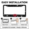 Hurifeng 1 Pack Black Bling License Plate Frame with Red
