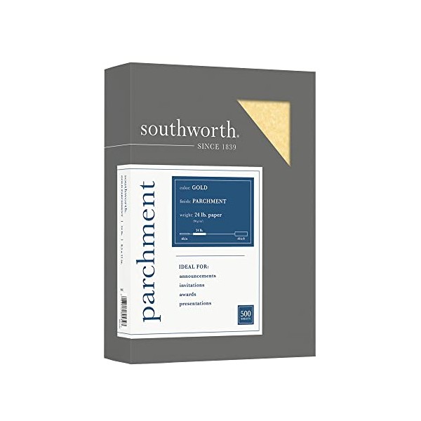 Southworth® Parchment Specialty Paper, 8 1/2" x 11", 24 Lb., Gold, Pack Of 500
