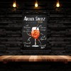 Sign Aperol Spritz Cocktail Recipe Bar Party Cellar Decorative Door