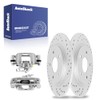 AutoShack Rear Drilled & Slotted Brake Rotors Calipers | Replacement