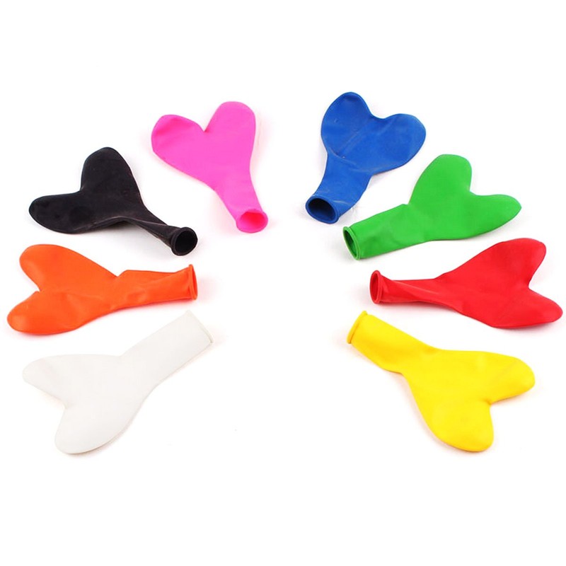 Allydrew 7 Inch Heart Shaped Metallic Latex Balloons (10 pack),