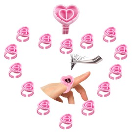 50 PCS Glue Holder Rings for Eyelash Extensions, Disposable Volume Lashes Quick Blossom Cups for Eye Makeup
