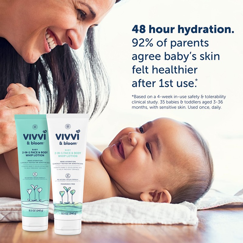Vivvi & Bloom Gentle 2-in-1 Baby Lotion, Face and Body,