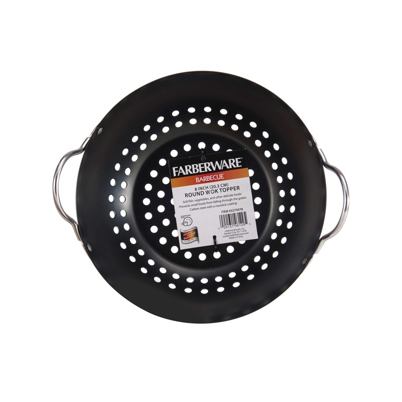 Farberware 5275078 Barbecue Nonstick Mini Round Wok Topper, Black