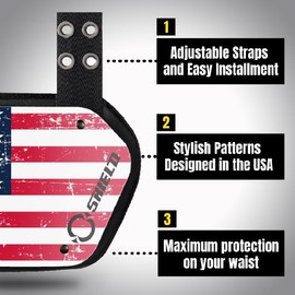 O Shield Football Back Plate Youth, Back Plate Football American Flag 2.0, Professional Stylish Ergonomic Fasion