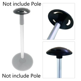 Boat Cover Support Pole Mushroom Cap - 5" Plastic Top with 3 Strap Holes, Boat Accessories (Black Cap, Not Include Pole)